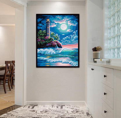 DIY Beach Lantern Diamond Painting and Cross Stitch Art