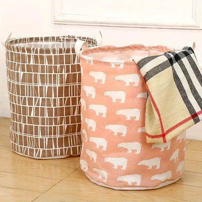 Large Capacity Cotton Linen Laundry Basket (1PC)